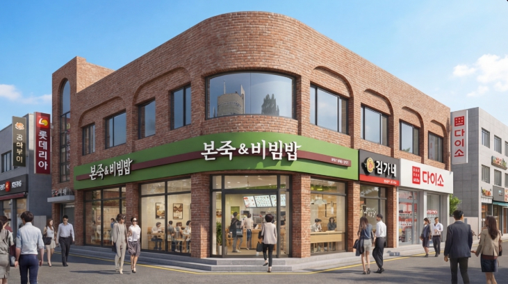 ★금천★본죽 창업! / 창업몰 단독진행 매장! / 병원 앞 위치!/홀 비중높음!